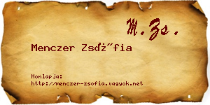 Menczer Zsófia névjegykártya