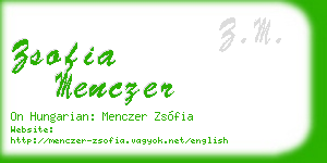 zsofia menczer business card